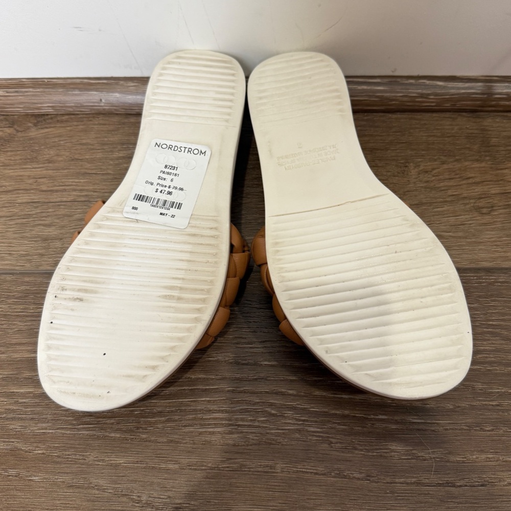 Steve Madden Women's Paislee Slides Camel Size 6 Braided Finish Summer - Picture 4 of 10